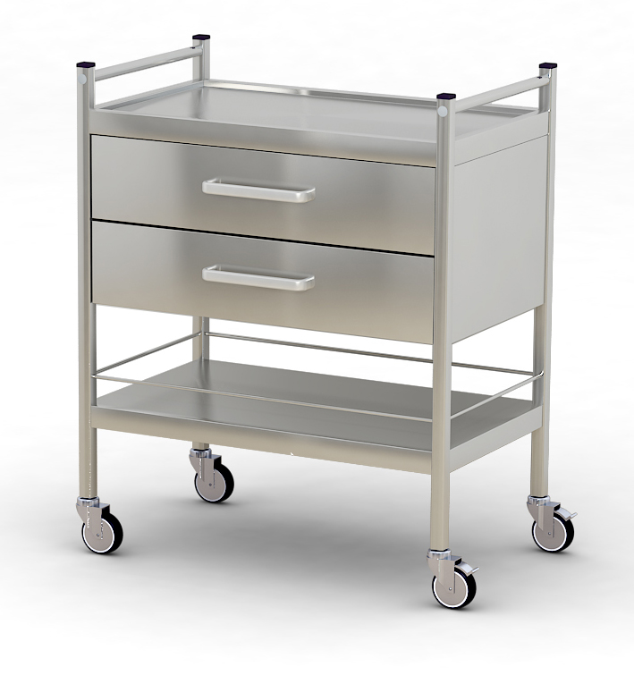 Стіл медичний маніпуляційний з нержавійки з 2-ма шухлядами Amed СА4.211